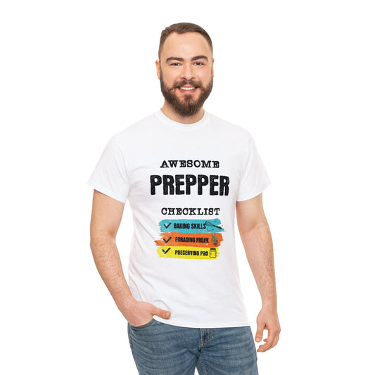 Awesome Prepper Unisex Heavy Cotton Tee UK